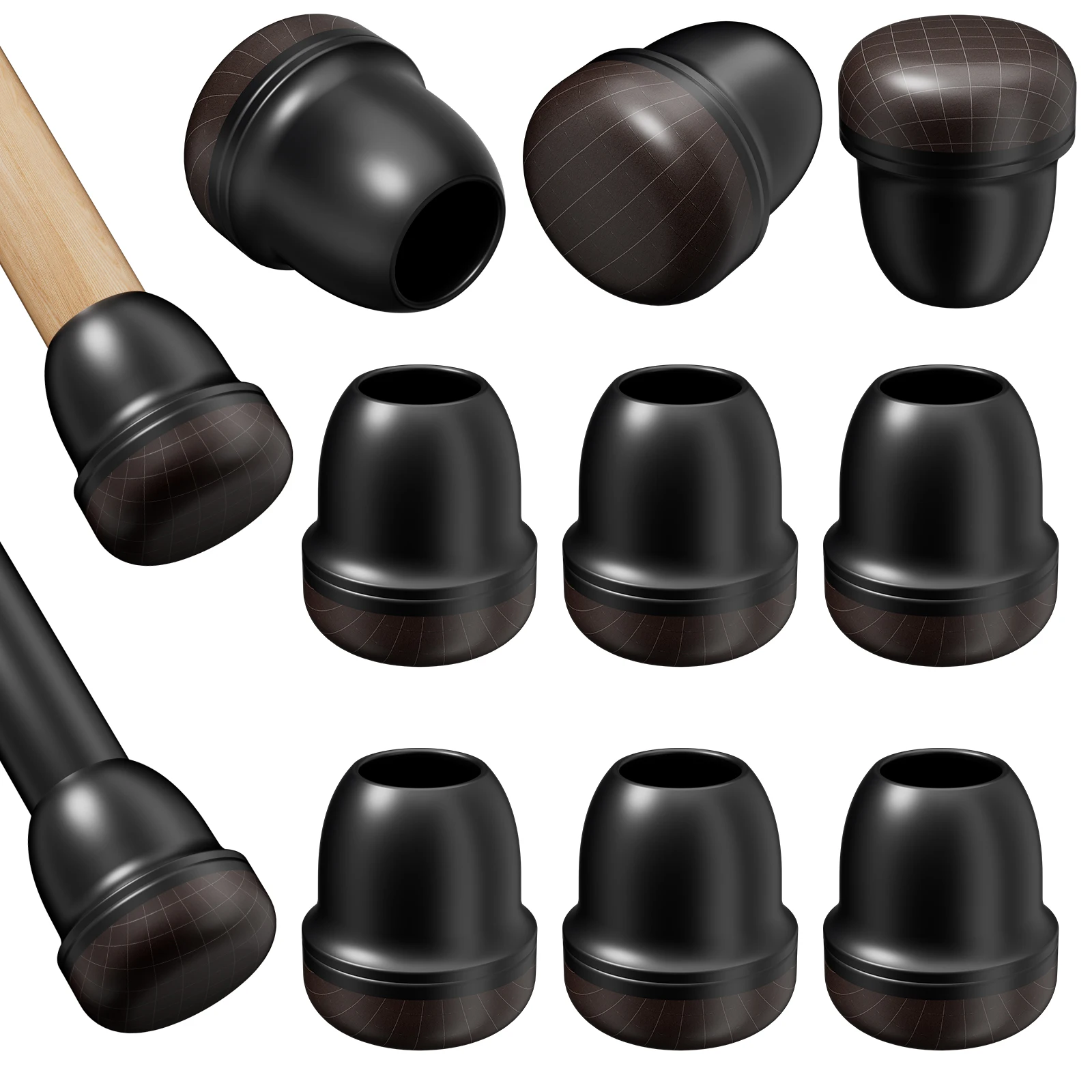 

16PCS Silicone Chair Leg Floor Protectors No Hair Clinging Chair Leg Caps with Graphene Fabric Bottom for Carpet Hardwood Floors