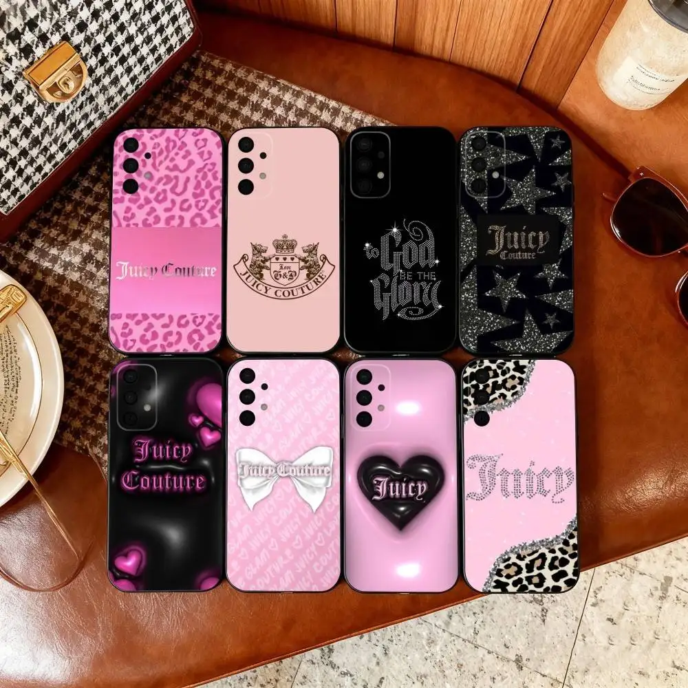 

J-juicyS C-couture Phone Case For Samsung Galaxy A73,A72,A71,A70,A53,A52,A51,Soft Silicone Black Cover