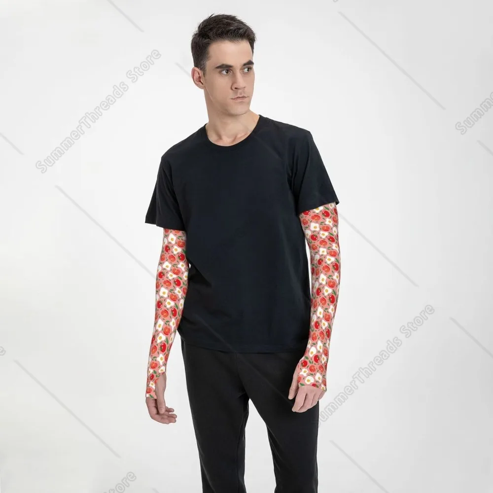 Cute Tomato Egg Arm Sleeves For Men Women, Sun Protection Cooling Sports Arm Sleeves To Cover Arms