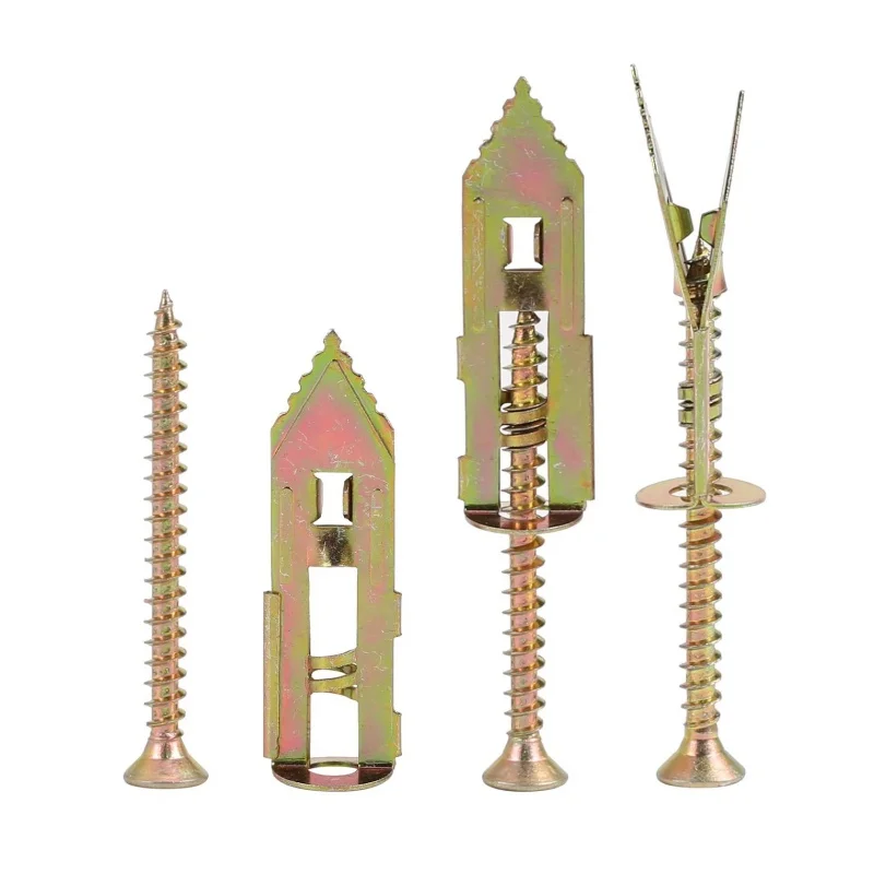 Self Drilling Drywall Anchors with Screws Expansion Nail Self-Tappe Screw Kit Heavy Duty Metal Wall Anchors DIY Fixing Tools