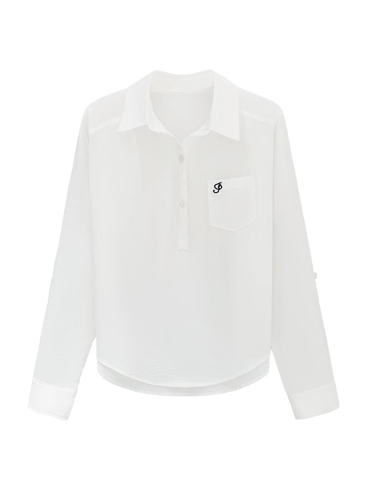 Blue Striped Rylee Lyocell Women's Shirt Korean Style Commute Loose Fit Long Sleeve  Collar Button Detail Cotton Blend