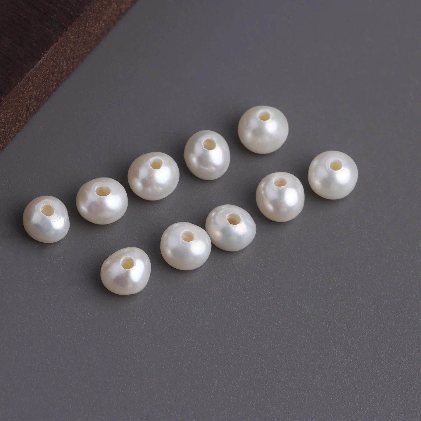 Natural Freshwater Pearl 6-7mm Macroporous Abacus Bead Spacer Loose Bead DIY Beaded Braided Rope Accessories Material