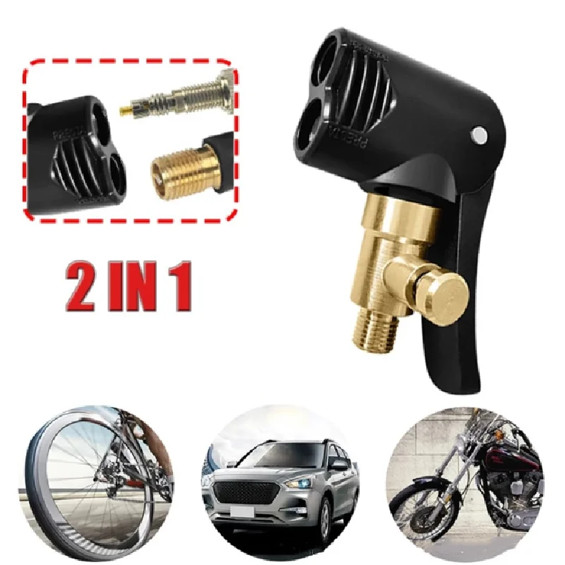 New Advanced Car Tire Air Chuck Inflator Pump Valve Connector Clip-on Adapter Car Tyre Wheel Valve For Inflatable Pump Bycicle