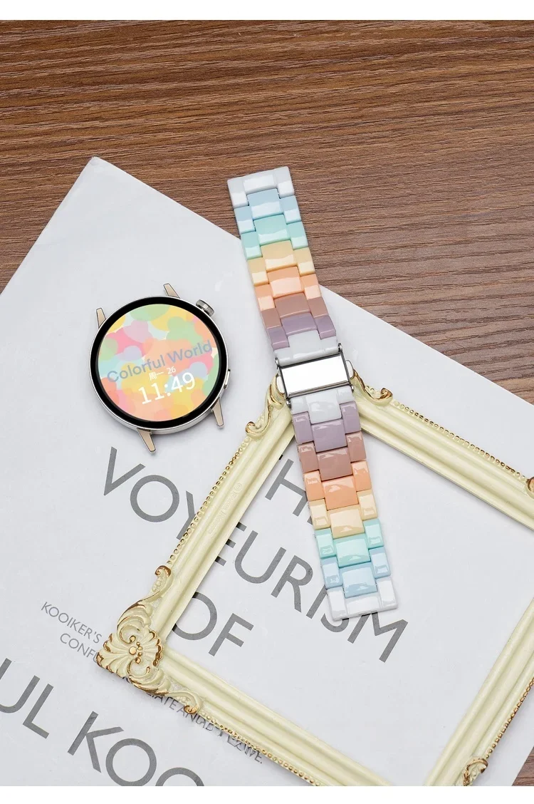 20-mm-Regenbogenarmband für Samsung Galaxy Watch 7/6/5/4/Active 2 (40 mm, 44 mm), Damenarmband für Amazfit GTS 2-2e-2mini-3. – Detail 27