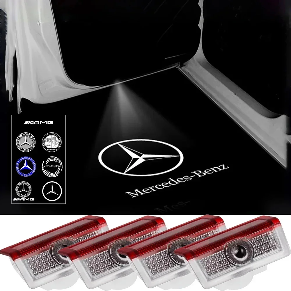 4 قطعة باب السيارة ضوء لافت للانتباه HD ترحيب مصباح لمرسيدس بنز كوبيه C180 C63 W204 W205 X164 GLC W205 GLE W212 W213 GLS GLA W176 #2