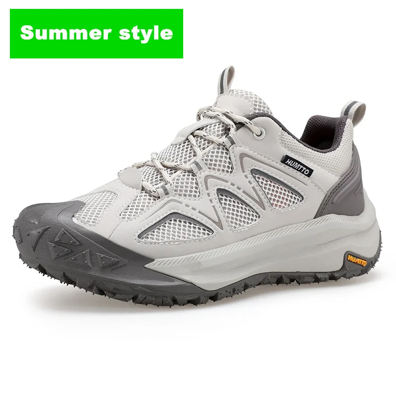 HUMTTO Atmungsaktive Trekkingschuhe Outdoor Herren Sportschuhe Rutschfeste Wanderstiefel für Herren Leder Sicherheits-Walking-Turnschuhe Mann 5