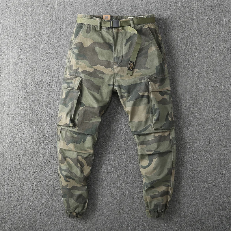 

Men's Full Length Casual Pants Cotton Wear-Resistant Camouflage Cargo Pants Fashion Jogger Pants