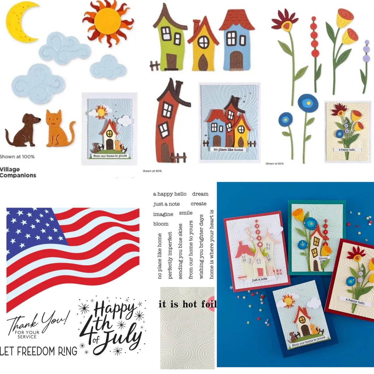 

Whimsical Village Houses Metal Cutting Dies Stencil Hot Foil for DIY Making Card Scrapbook Embossed Paper Album Craft Supplies