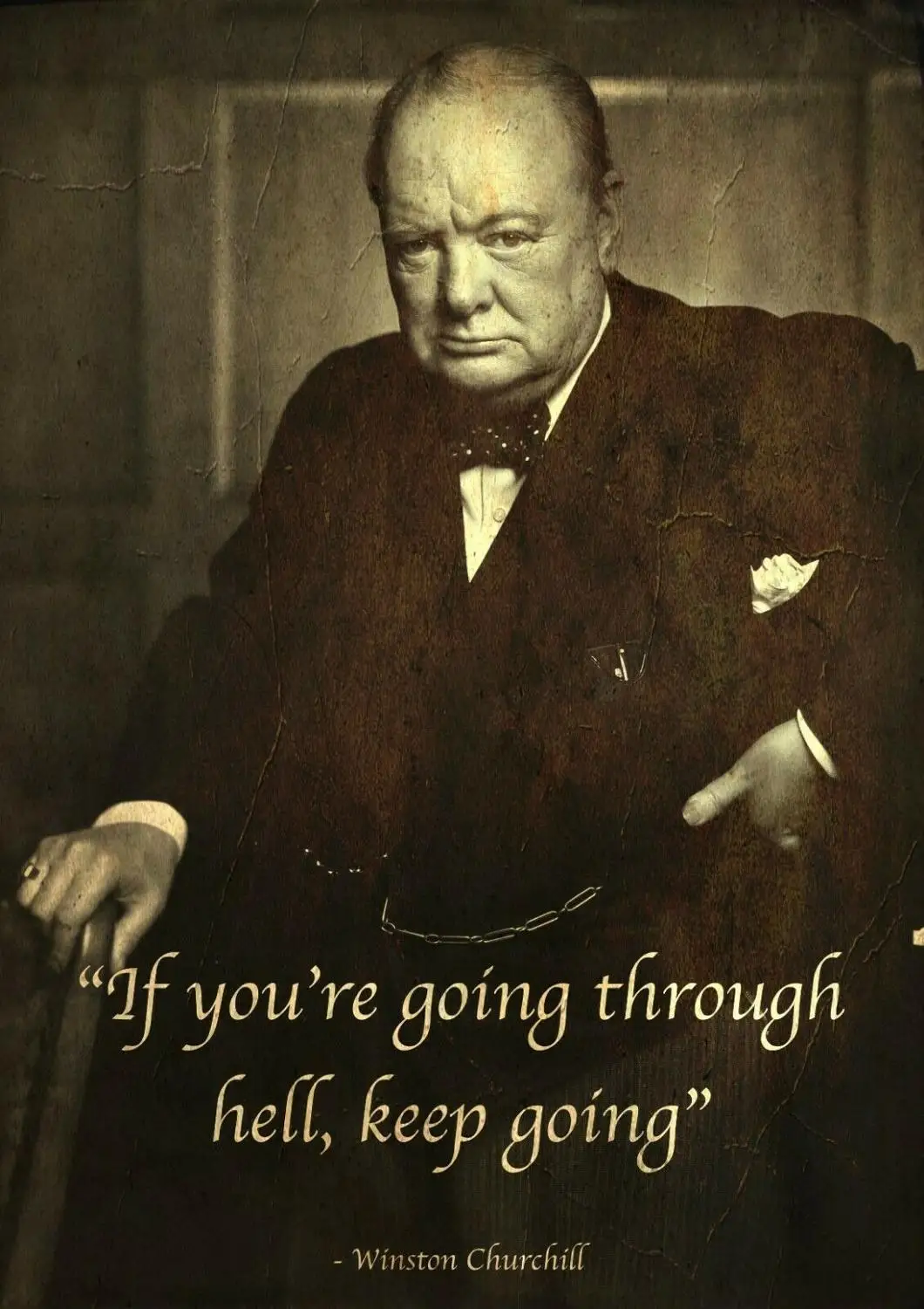 Póster de seda impreso con cita motivacional inspiradora estilo Winston Churchill de 12 estilos para decoración de pared de tu hogar