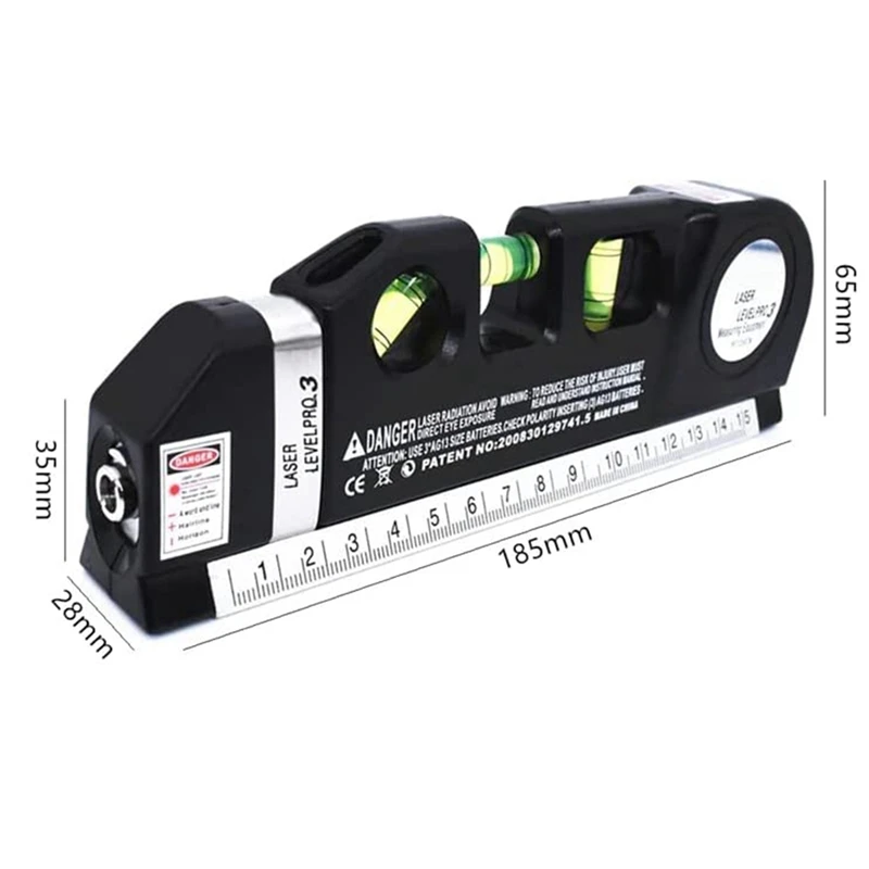 HOT SALE Laser-Spirit Level With Tape Measure And Cross Line, Adjusted Standard And Metric Rulers Laser-Level Line Tool