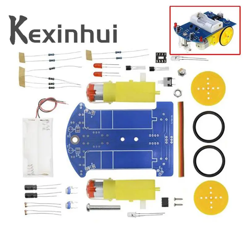 D2-1 DIY Kit Intelligent Tracking Line Smart Car Kit TT Motor Electronic DIY Kit Smart Patrol Automobile Parts DIY Electronic