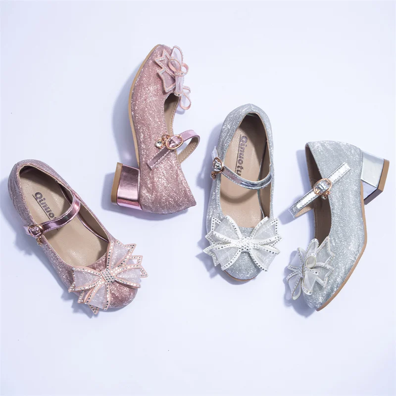 Baby Girls Princess Shoes Bow Student Casual Stage New Lace Catwalk Kids Sandals Fashionable Cute Comfortable Spring and Summer