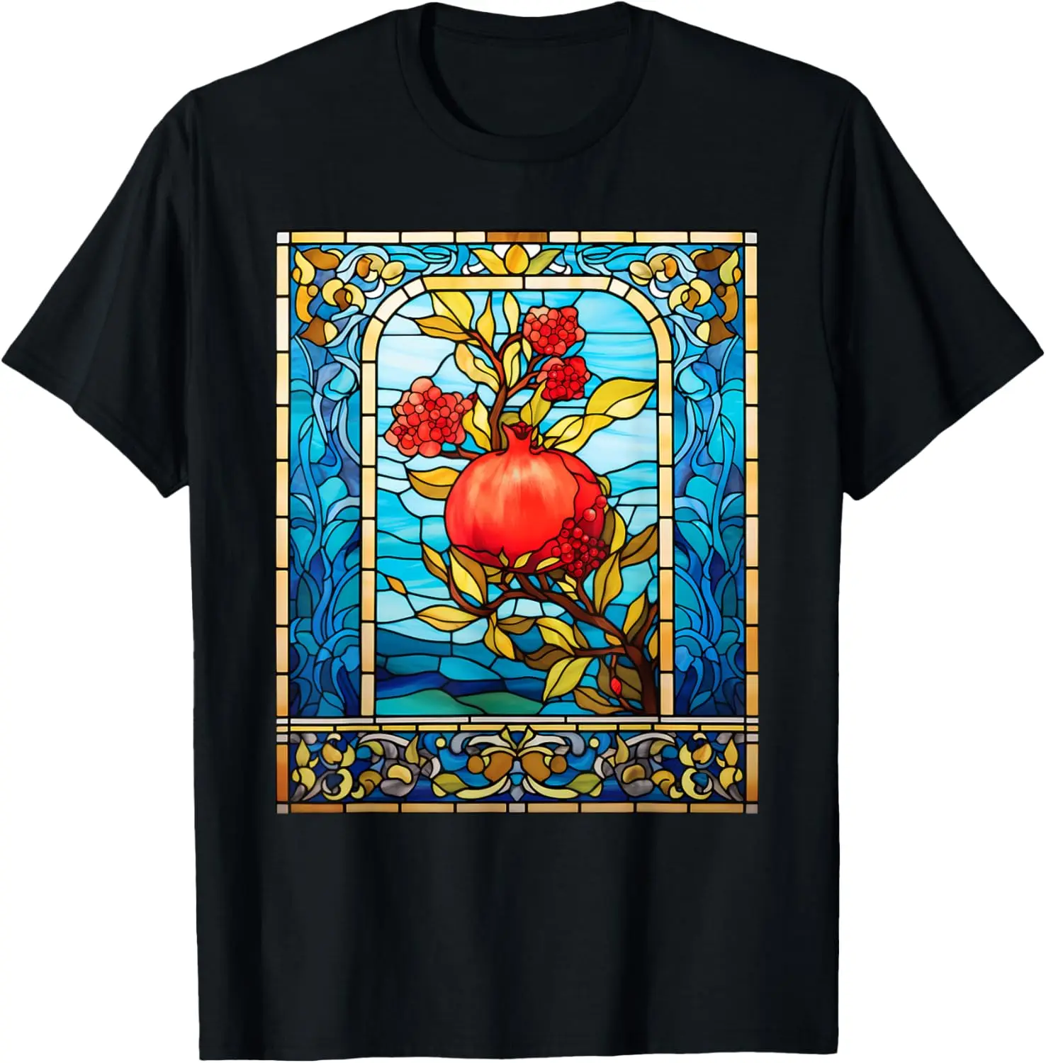 

Stained Glass Style Pomegranate T-Shirt