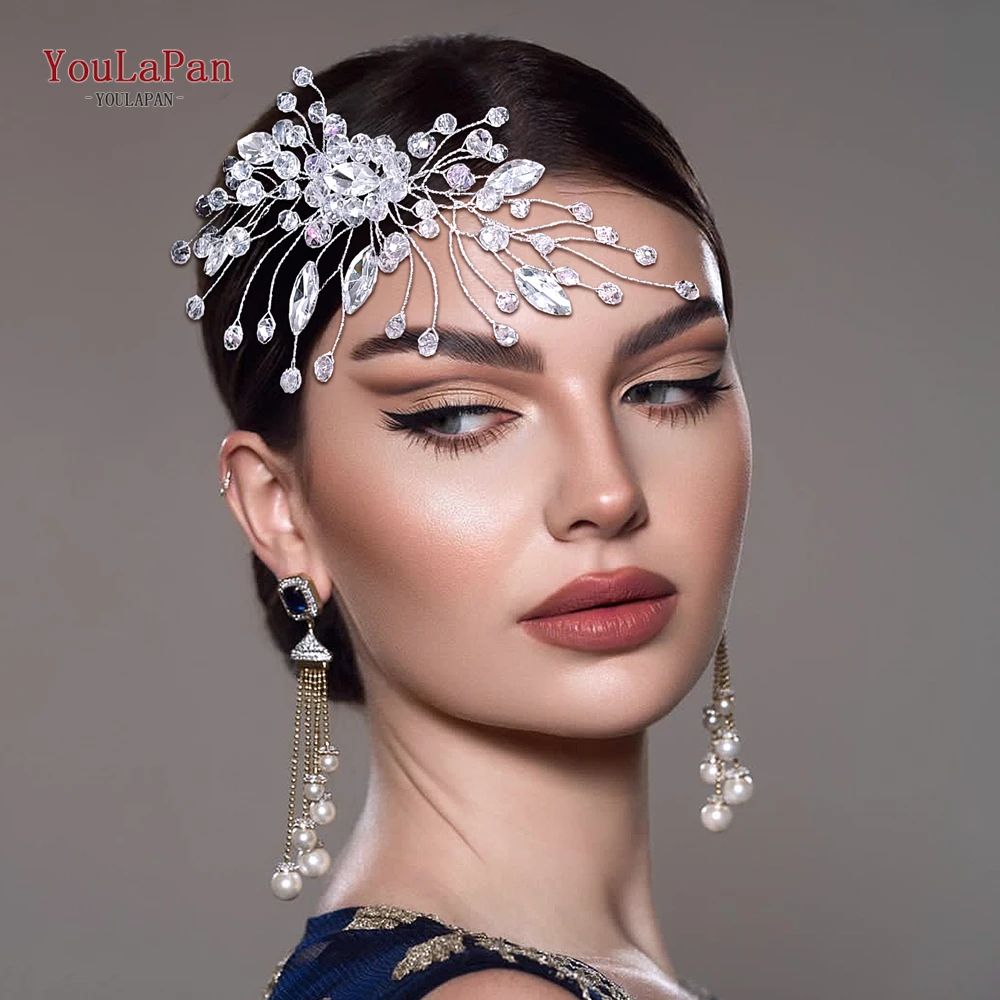

YouLaPan Shiny Rhinestone Hair Comb Wedding Bride Crystal Hair Accessories Handmade Headdress Women Fashion Headwear HP837