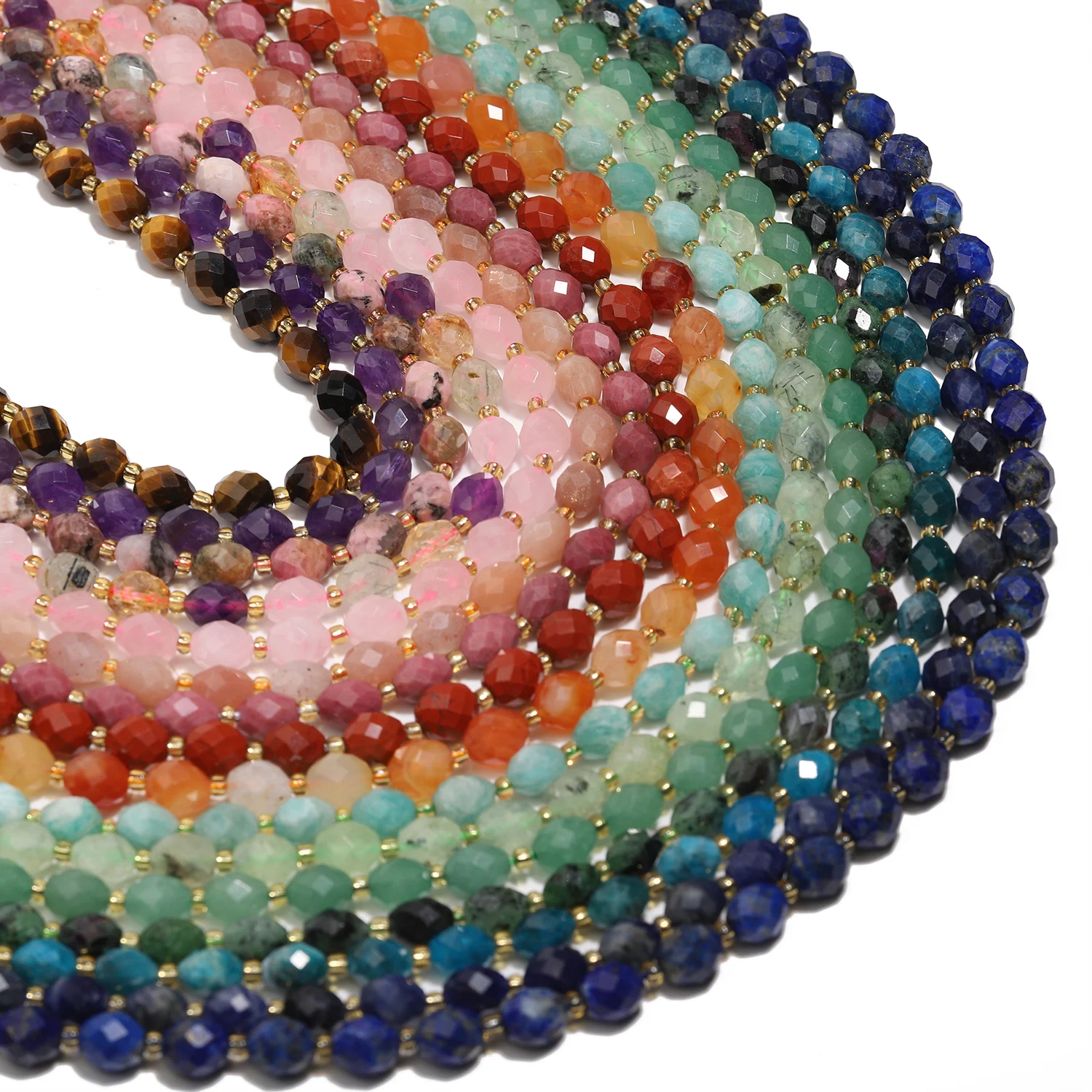 Natural Faceted Rhombus Stone Multicolor Crystal Agate Beads Charms Jewelry Making DIY Jewelry Bracelet Necklace Accessories