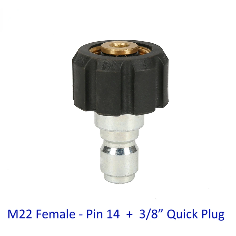 

High Pressure Washer Car Washer Brass Connector Adapter M22 Female + 3/8" Quick Disconnect Plug