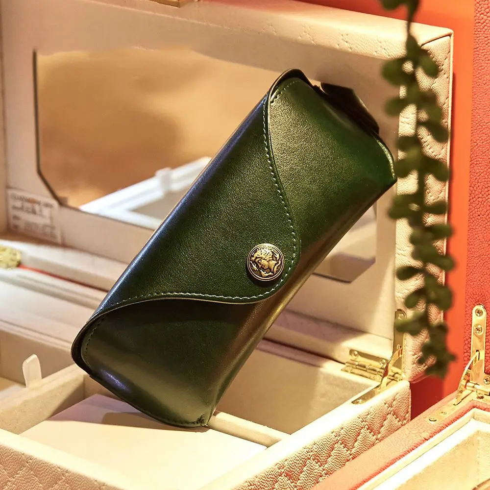 Protector Box Reading Glasses Female Male Sunglasses Pouch Eyewear Protector Case Eye Glasses Holder Leather Glasses Case