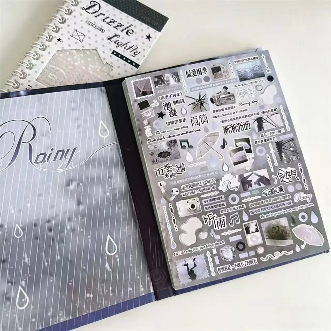 

Retro Korean Cut Film Sticker Book Tear Rain Heartstrings Ins Style Hand Account Decoration Collage Diy Material Sticker Gift