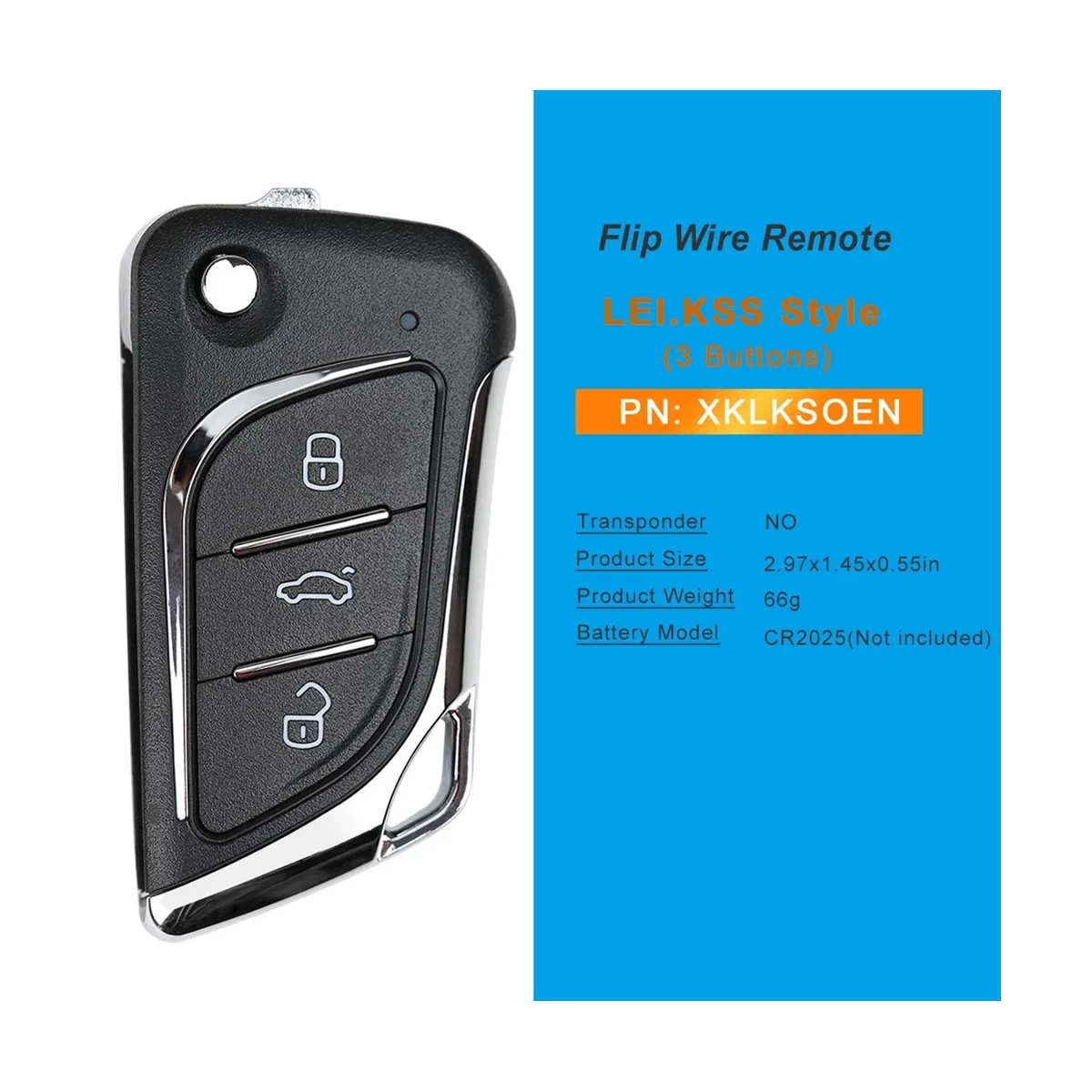 For XKLKS0EN Universal Wire Remote Key Fob 3 Button for Style for VVDI Key