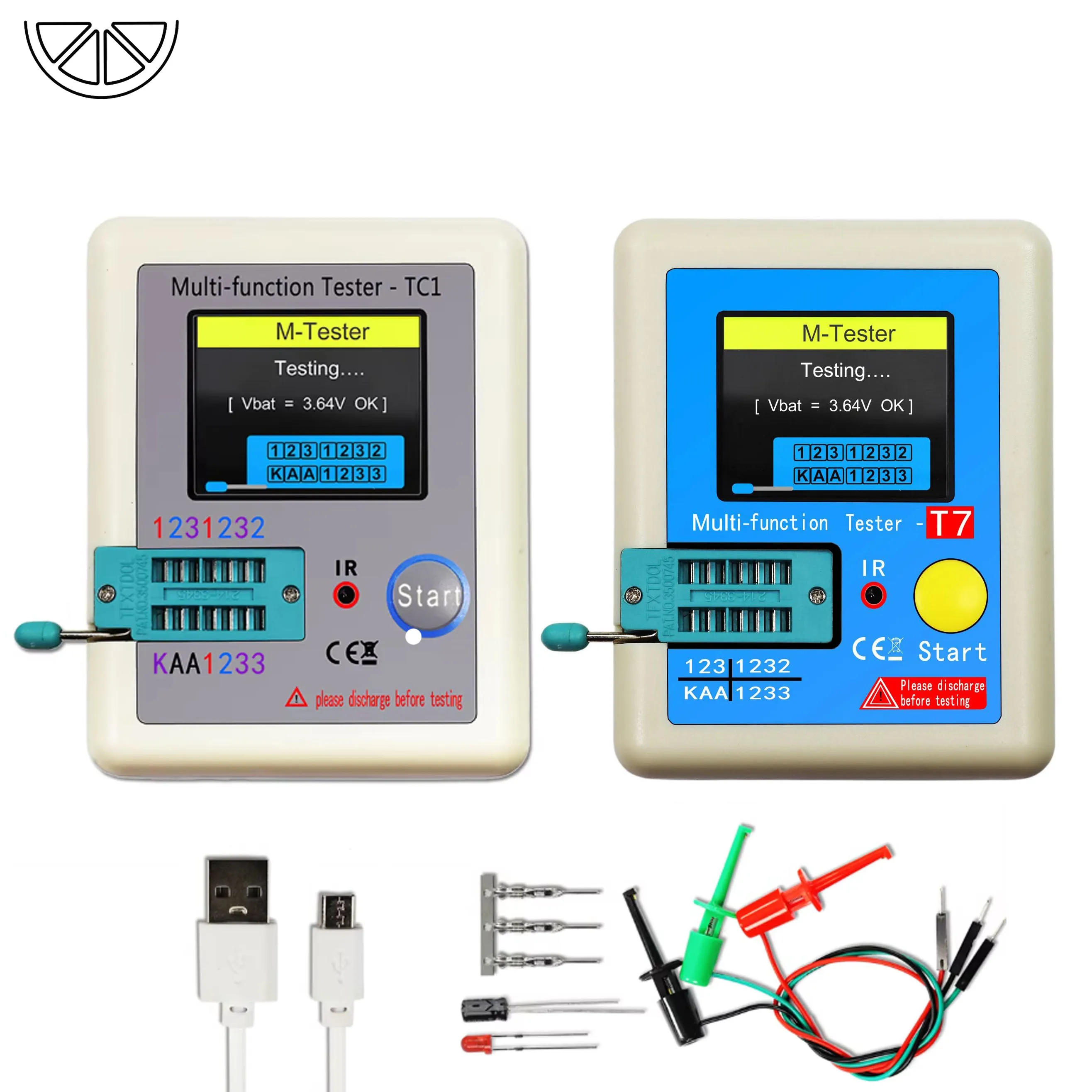 LCR-TC1 LCR-T7 Multímetro con Pantalla TFT LCD, Probador de Transistores, Diodos, Triodos, Condensadores, Resistencias, MOSFET, NPN, PNP, Triac, MOS