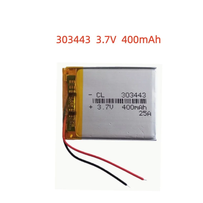 

303443 3.7V 400mAh Lithium Polymer LiPo Rechargeable Battery Li cells For PAD DVD E-book Note Book Bluetooth Headset Mobile