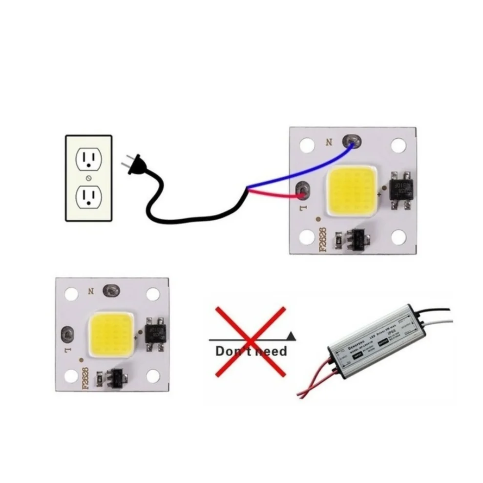 LED COB lamp Bead 10W AC 220V 240V Smart IC No Need Driver DIY Flood light Led Bulb Spotlight Outdoor Chip Lamp light source