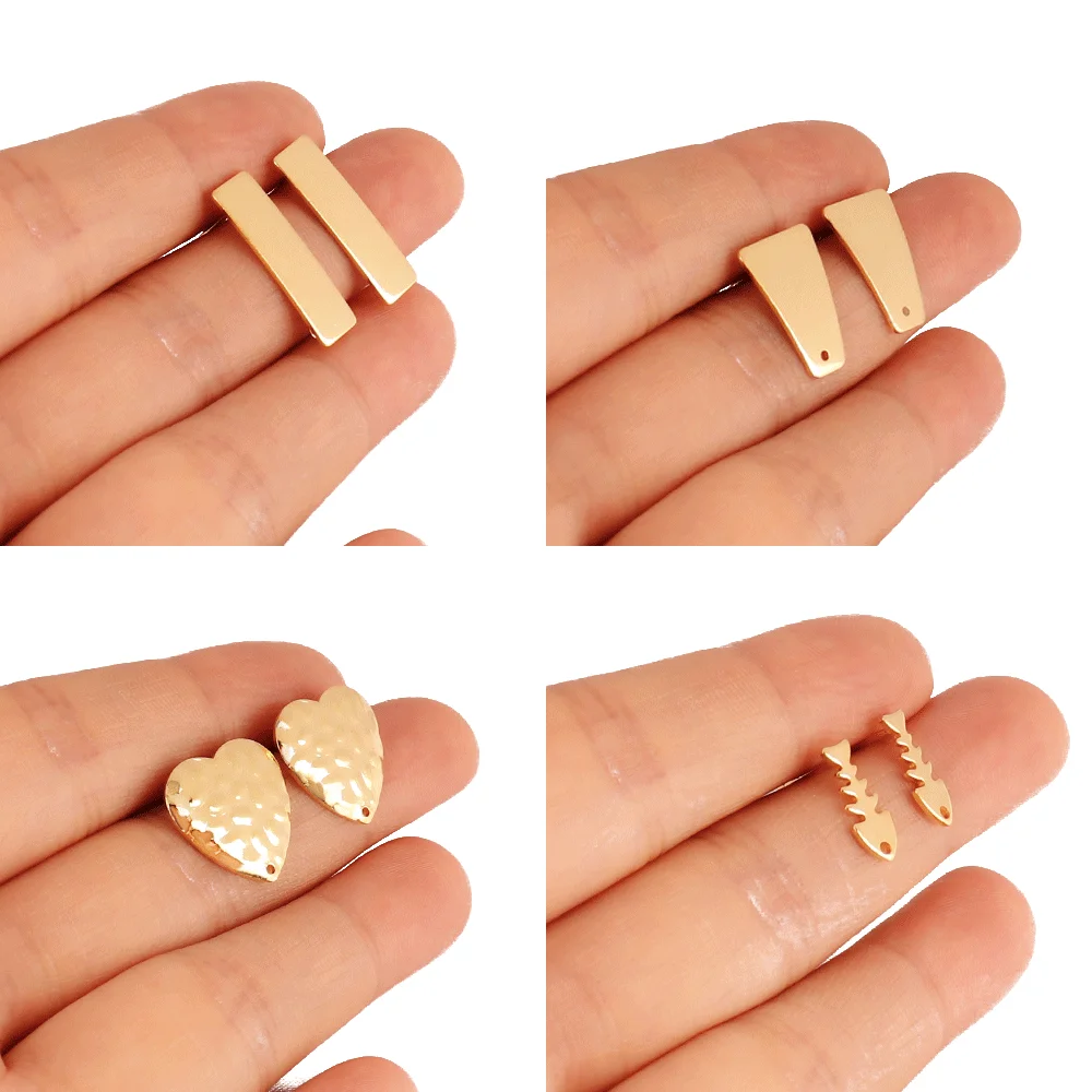 20pcs 316L Stainless Steel Stud Earrings Findings Geometric Polygonal Earrings Posts For DIY Earring Jewelry Making Accessories