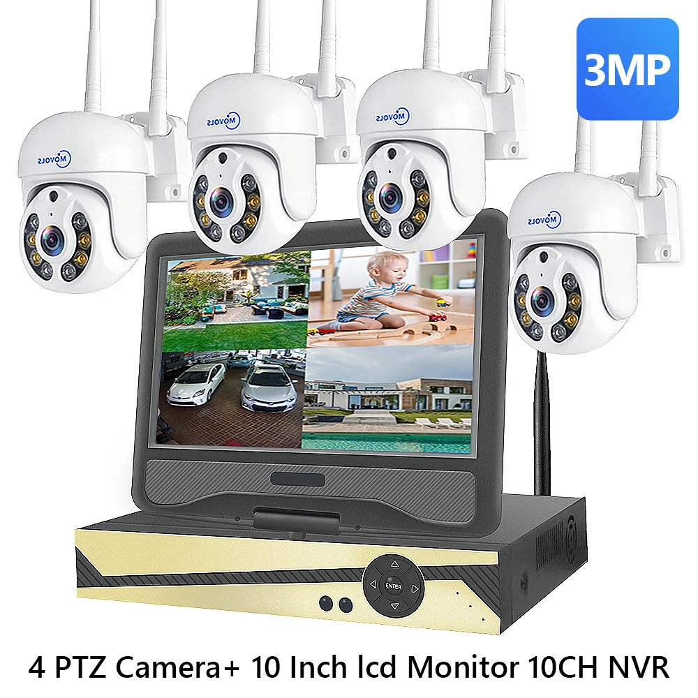 2025 A-H.265 3MP 5MP Draadloos CCTV-systeem Tweeweg audio Waterdichte PTZ WIFI IP-beveiligingscamera 10CH NVR Videobewakingskit