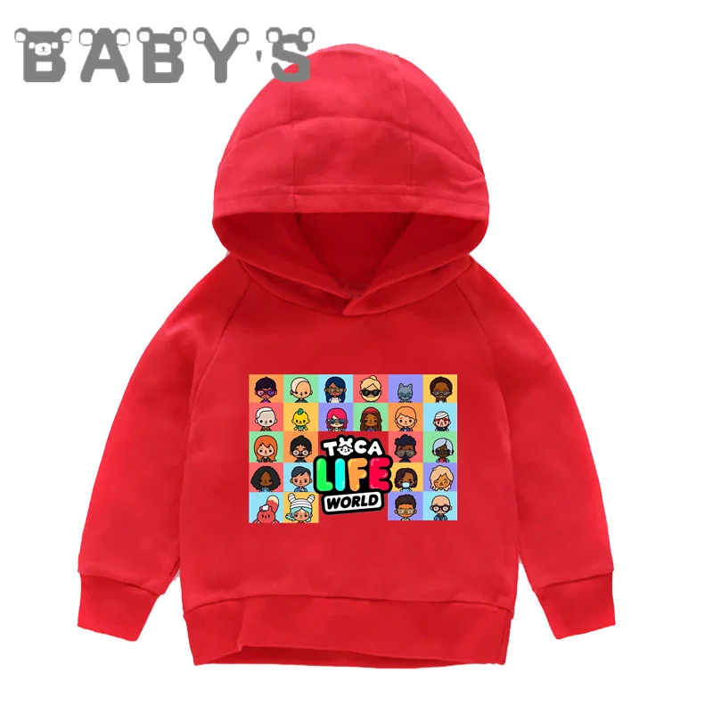 Toca Life World Print Cartoon Kids Hoodies Cute Boys Girls Sweatshirts Autumn Casual Children Clothes Cotton Baby Tops,KMT5853