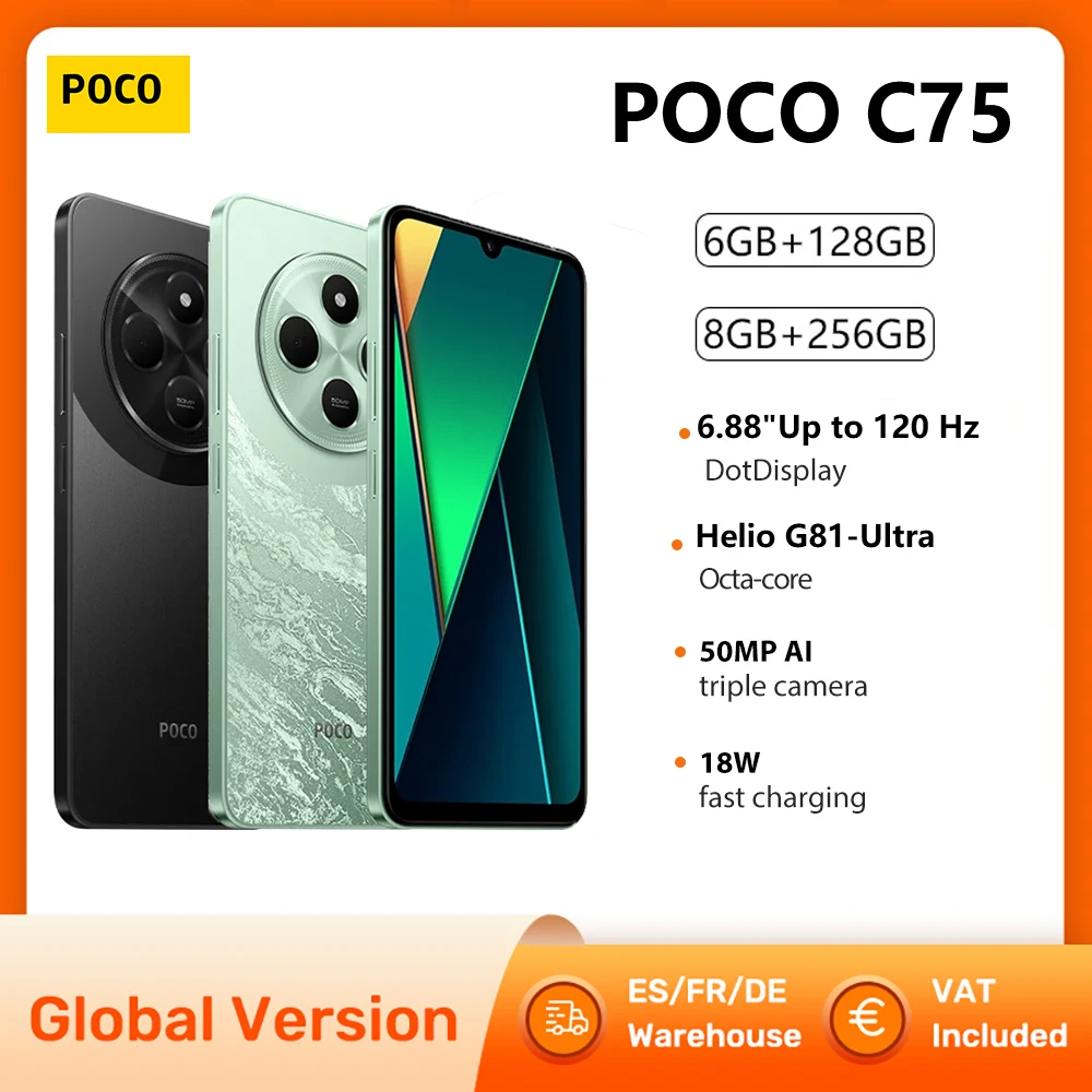 Poco c75 4g globale Version Smartphone 128g/256g Helio G81-Ultra 6.88 \