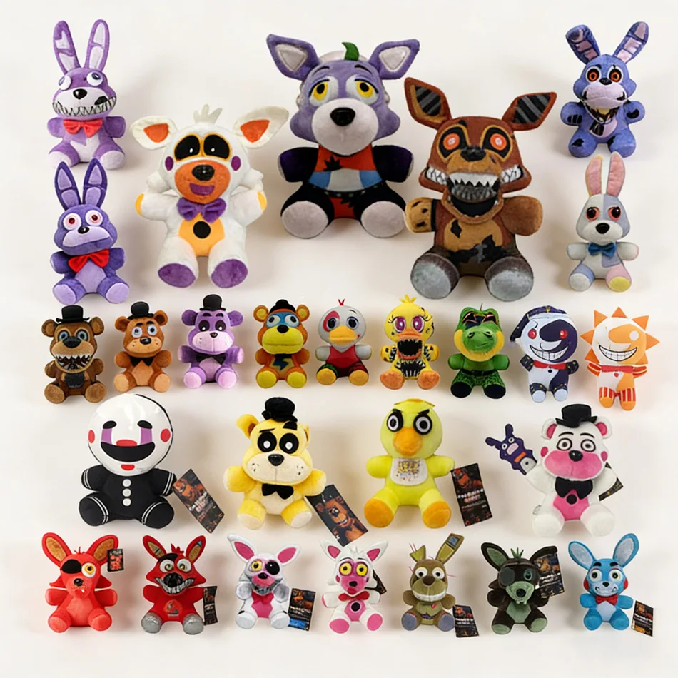 

New FNAF 18cm Plush Toys Bonnie Bear Foxy Cute Cartoon Stuffed Dolls Five Night at Freddy's Freddy Games Gift for Children