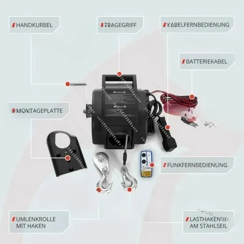 12V 3500lbs 2000lbs Wireless Electric Winch for Marine Use