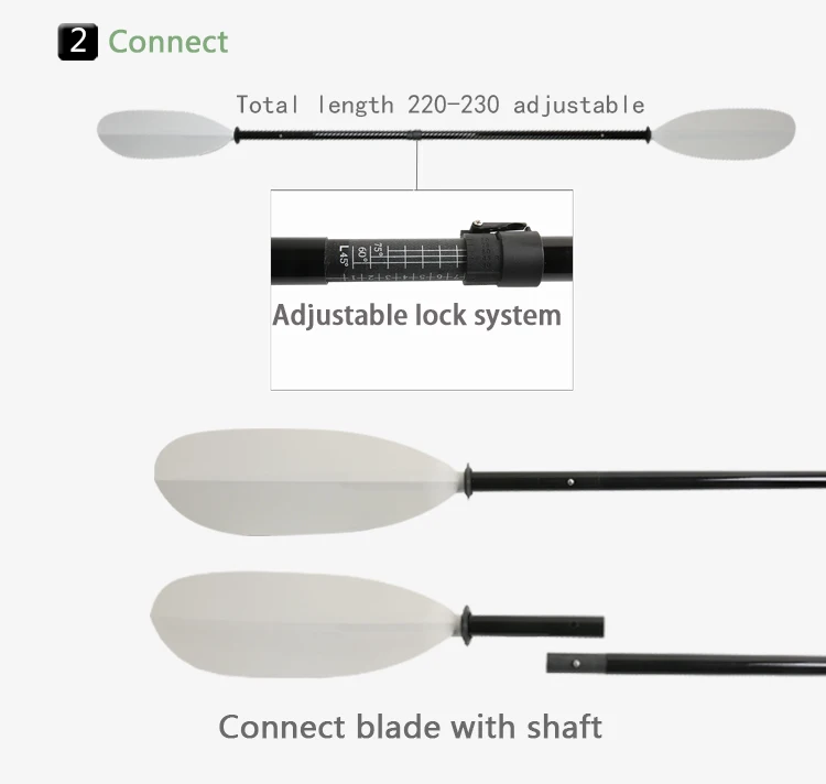 Fiberglass Shaft and Plastic Blade, AB Blade, Adjustable Length, Q31-2 Pieces and 4 Pieces