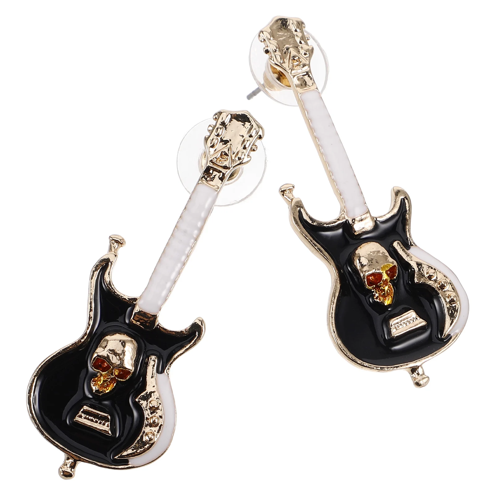 

Guitar Earrings Studs Vintage Skull Electric Guitar Jewelry Fashion Accessories for Women Ear Decorative Pieces
