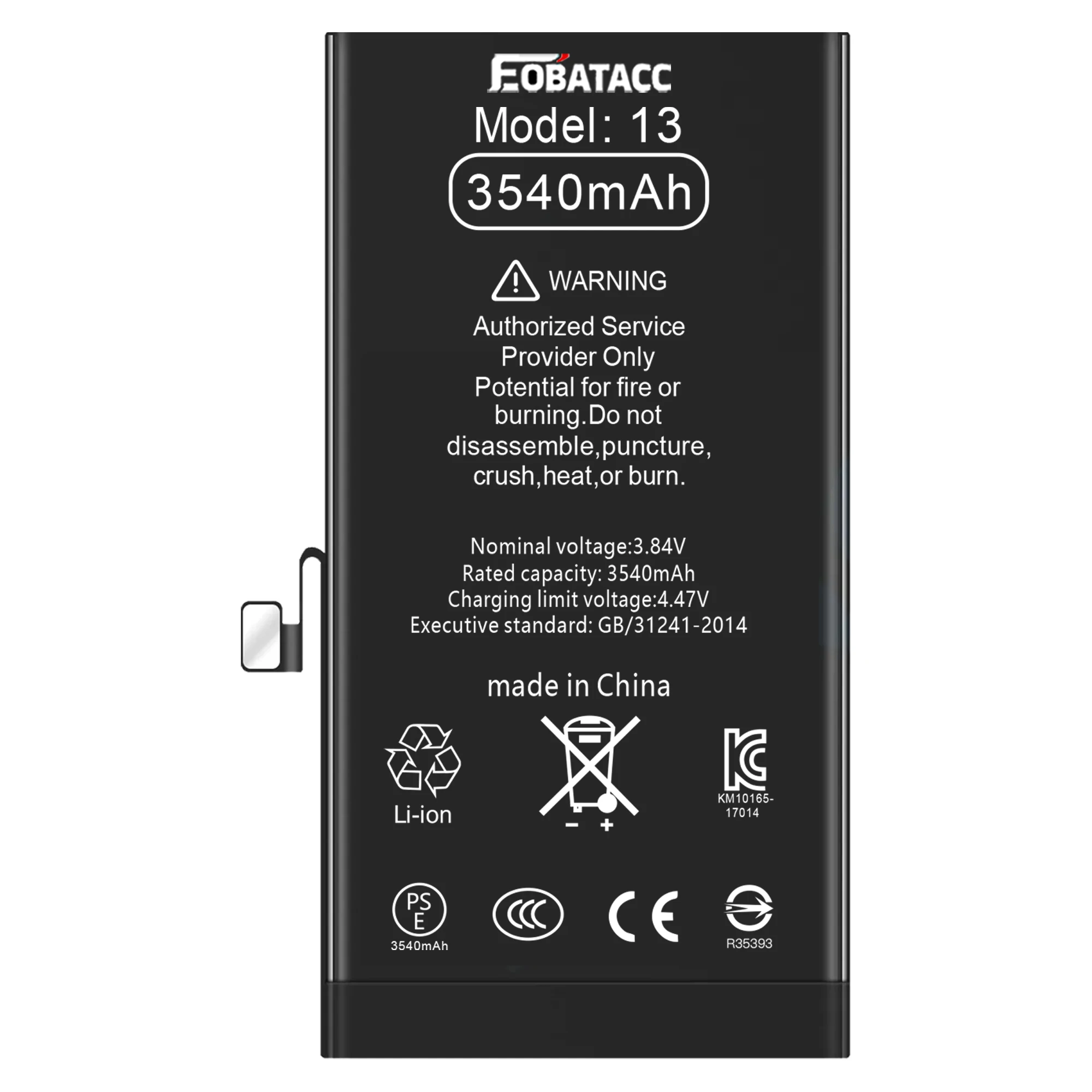 2025 Years EOTABACC New 100% High Quality  Battery For Apple 13 3540mah phone Bateria+ Free Tools