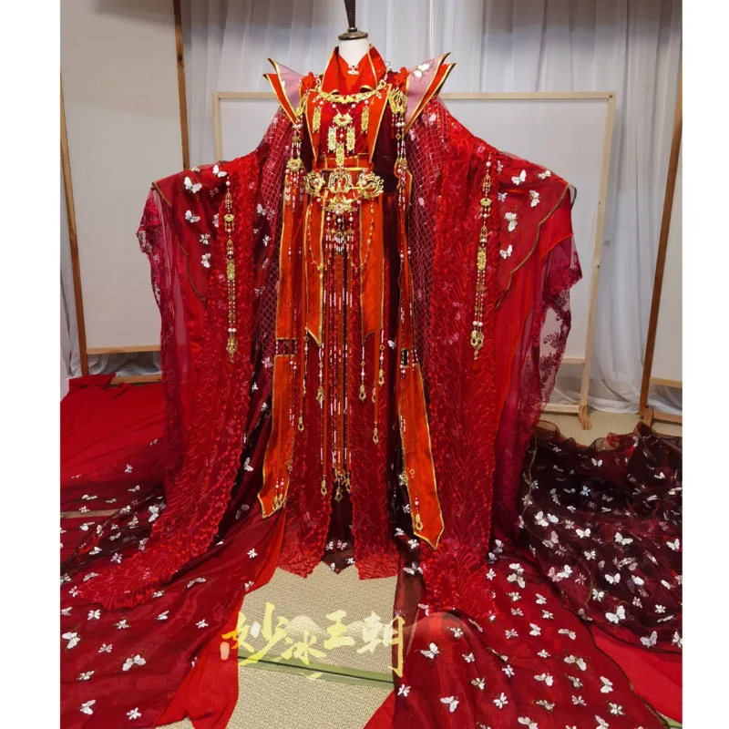 

Red Hanfu Ancient-style Costume Cosplay Halloween Of The "Shan Hai Jing" Fairy Tale Wedding Attire Luxurious Ancient Costume
