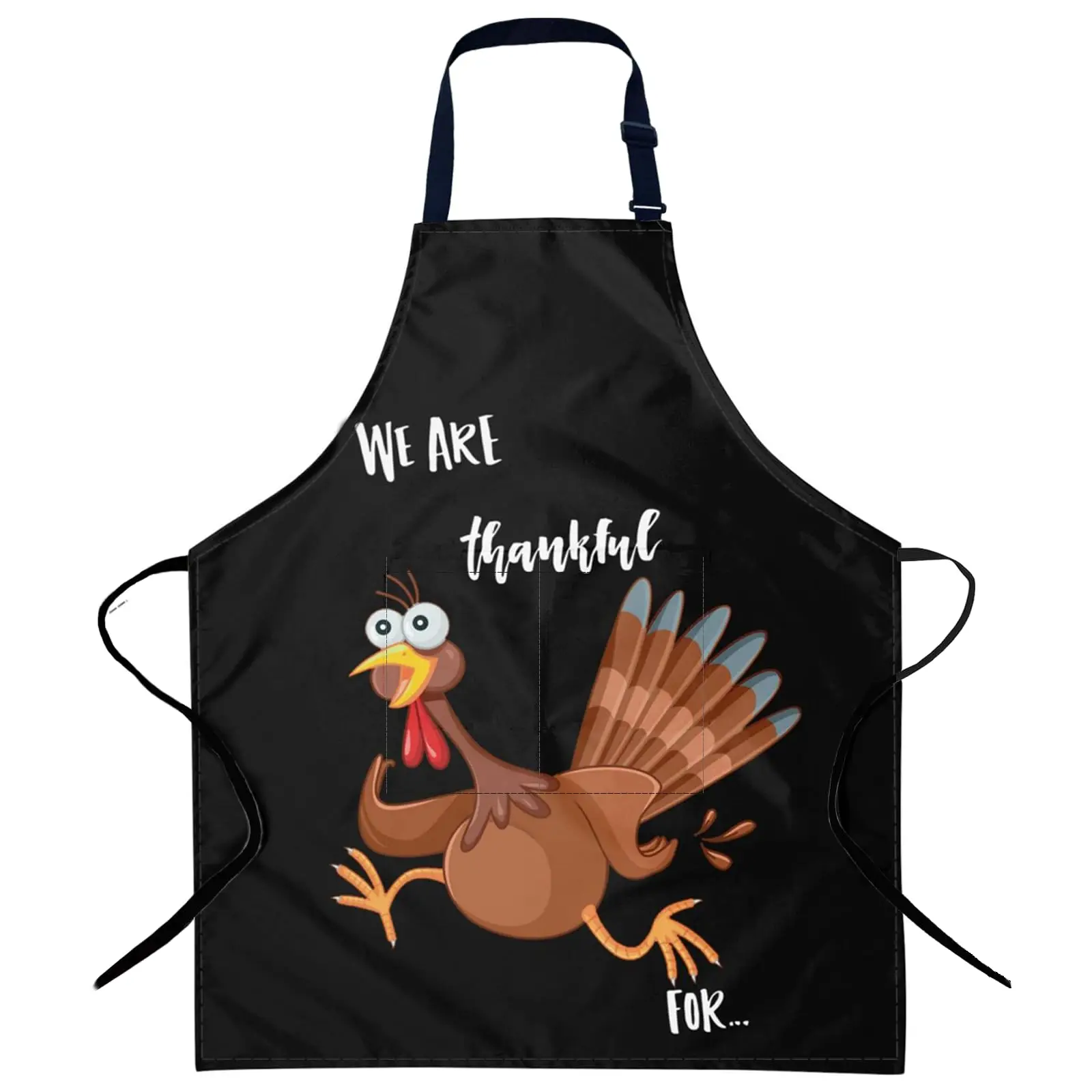 

Funny Thanksgiving Turkey Adjustable Neck Apron with Pocket for Men Women, Waterproof Aprons Gifts for Home Kitchen Cooking