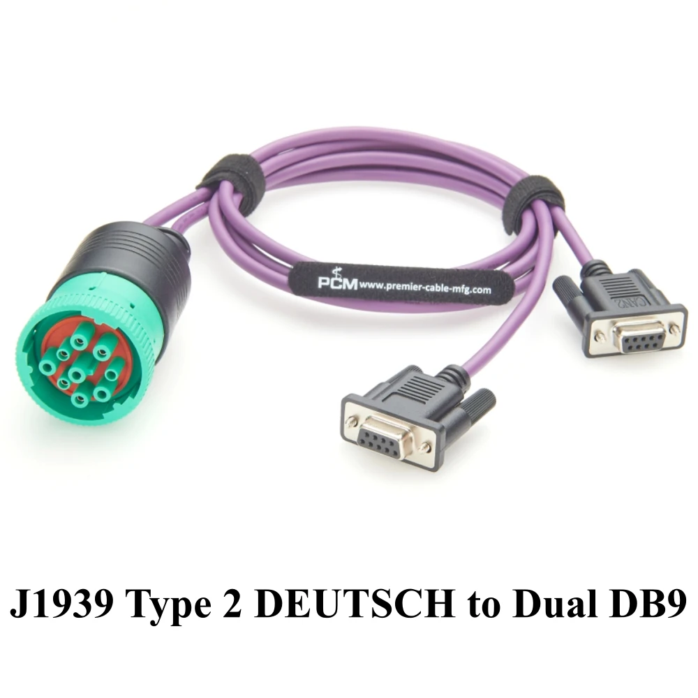 

J1939 Deutsch 9 Pin to Dual DB9 CAN BUS Split Cable Compatible with Buses Construction Machinery and Industrial Equipment