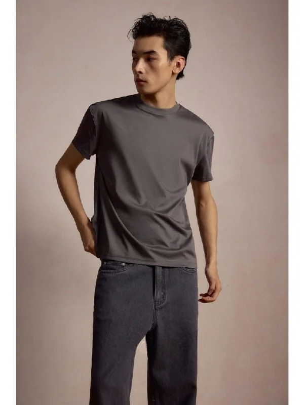 

Summer High Quali Skin-friendly Comfortable Color ort Sve Men's T-irt Slim Fit Luxury Simple Versatile f Sl...