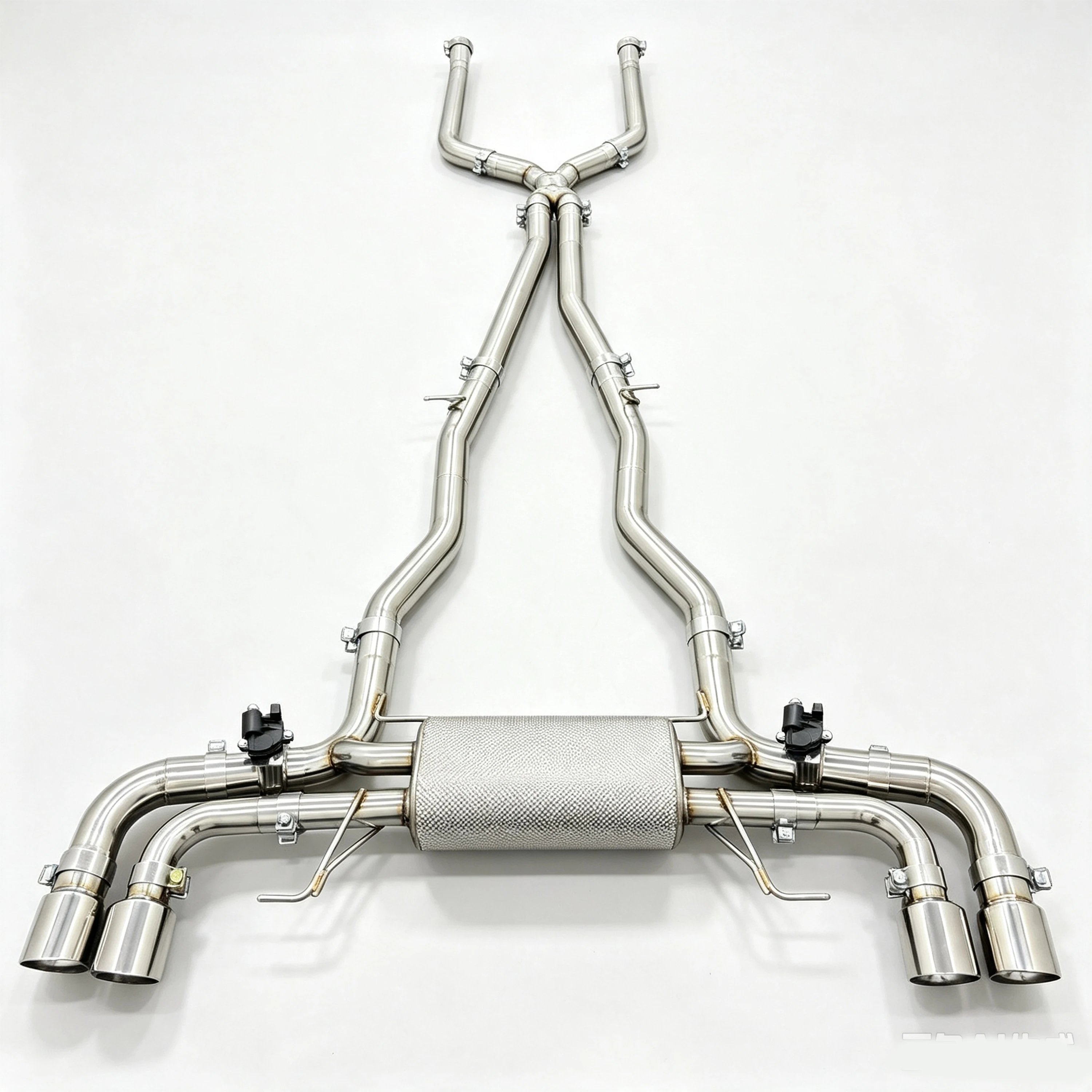 Hochwertiges Klappenauspuffsystem für BMW G16 M850i xDrive N63 4.4L V8 aus 304 Edelstahl, Direktmontage, polierte Vierfach-Endrohre – Detail 5