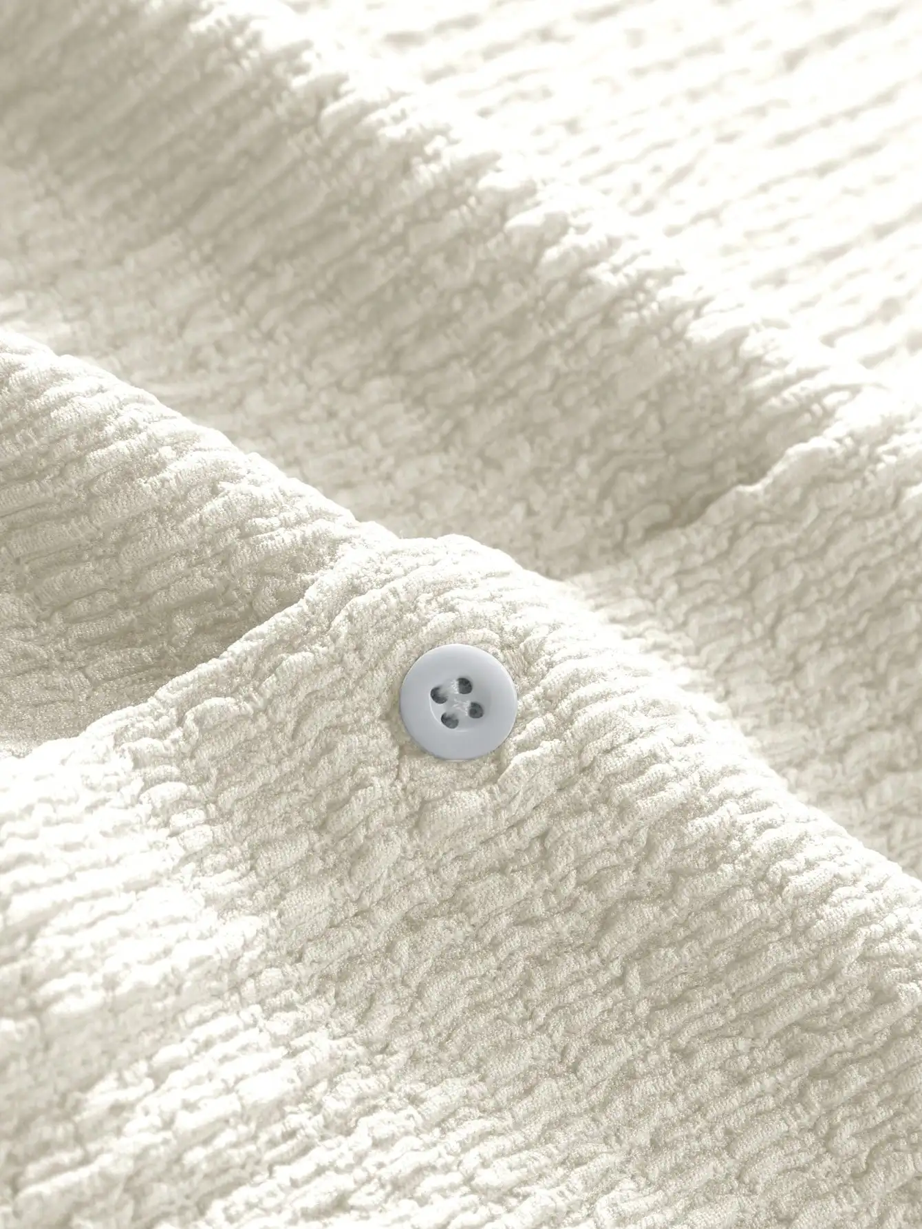 

Loose Fit Solid Color Button-Up Short Sleeve Casual Shirt For Men