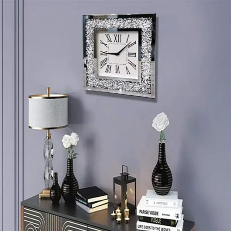 Kreative Diamant Wanduhr Moderne Stille Uhr Luxus Uhren Wand Wohnkultur Wohnzimmer Dekoration