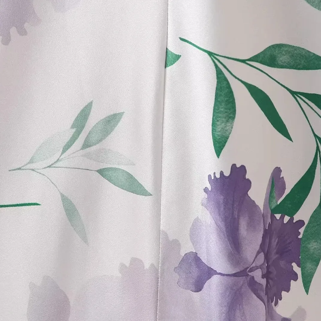 JNLEAOG Frühling Neue frauen Faion Design Farbe Seide Satin Druck ter Dr Hohe Taille A-linie Rock Sommer Casual Zipper