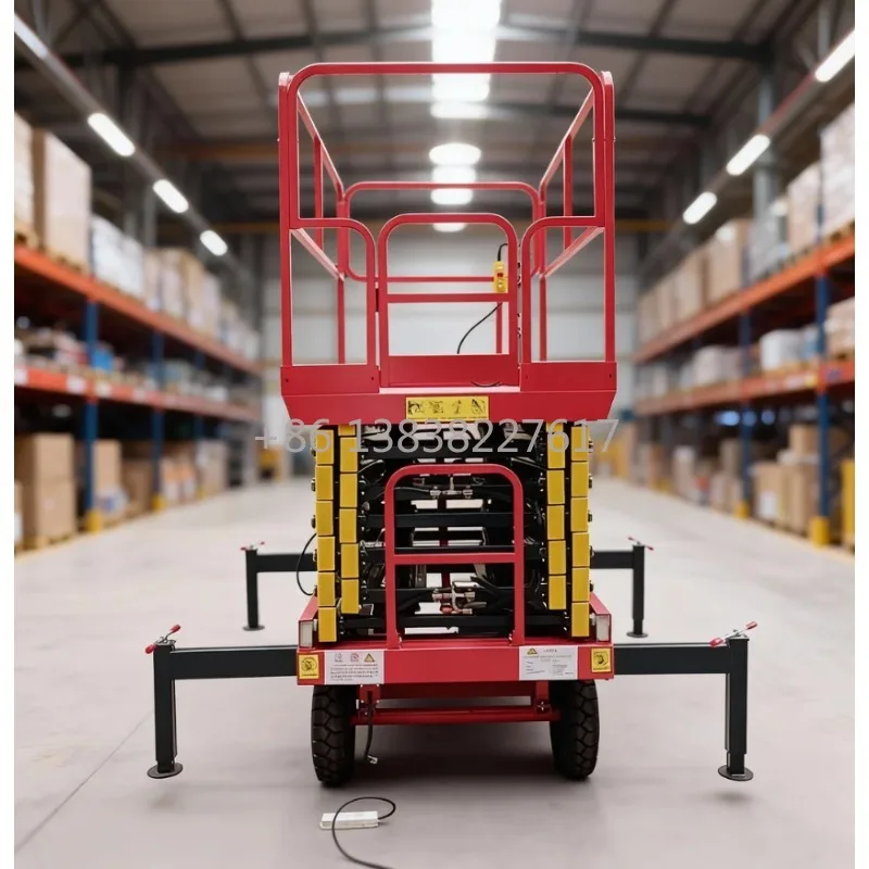 Semi-automatic 300kg Capacity Scissor Lift Platform 4m-16m for Warehousing Aerial Work Platforms