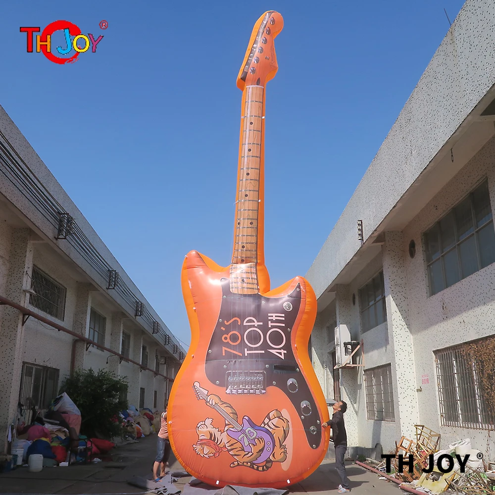 6m/8m/10m Giant Inflatable Guitar for Concert Musical Instrument Store,Customized digital printed inflatable guitar toy replica