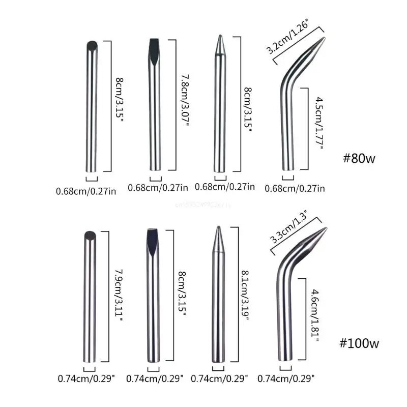 Pointes fer à souder électrique, fer au plomb 80W/100W pour équipement soudage 4 pièces