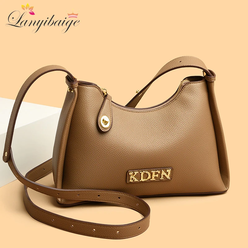 2024 Brand Soft PU Leather Top-handle Bags Female Handbags Women Shoulder Crossbody Totes Messanger Bag Large Capacity Big Sac