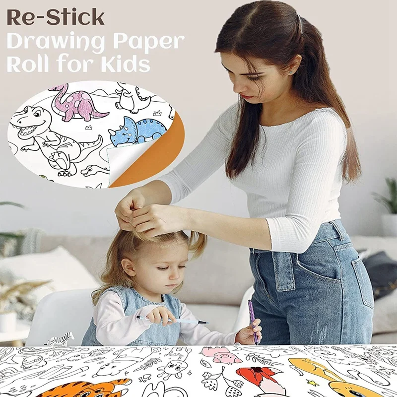 5 PCS Childrens Desenho Rolo, Papel De Desenho Para Crianças, 118X11.8 Polegadas Paint Art Paper Roll For Kids