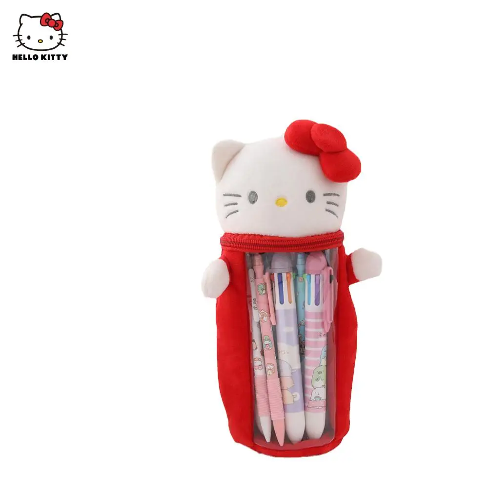 Kawaii Sanrios Accessories Hello Kittys Kuromi My Melody Cinnamoroll Cartoon Plush Toy Pencil Case Pen Holder Storage Bag Gift