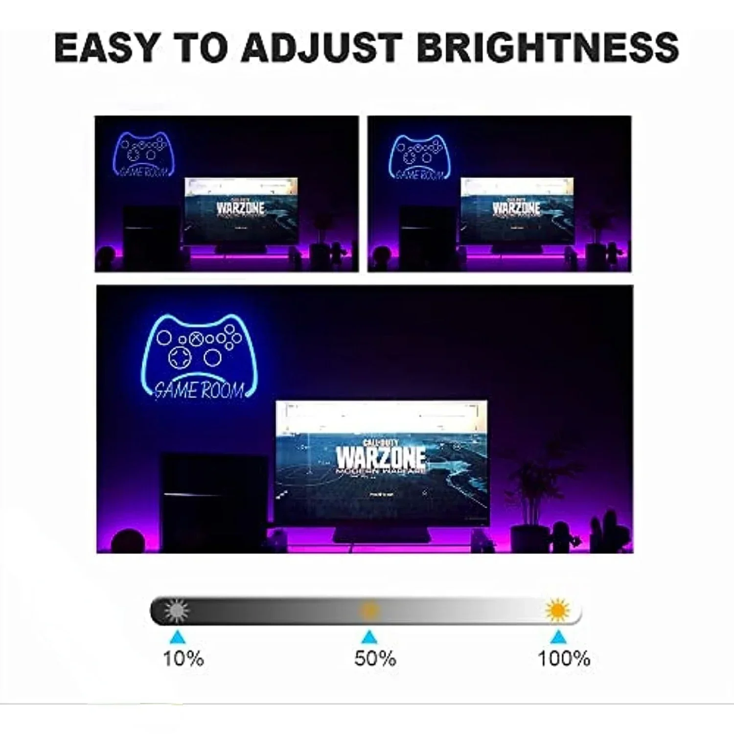 غرفة الألعاب كبيرة LED النيون تسجيل ضوء النيون جدار ديكور فني لغرفة الألعاب غرفة نوم مقهى غرف معيشة بار هدايا الحفلات USB عكس الضوء #3